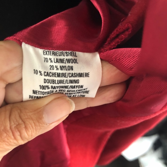 Wool and Cashmere Blend Wine Business Casual Coat - Picture 4 of 6